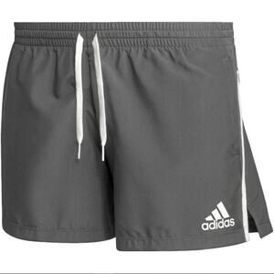 Adidas TI 3P Athletic Training Shorts Elastic Waist Gray/White Size 2XL